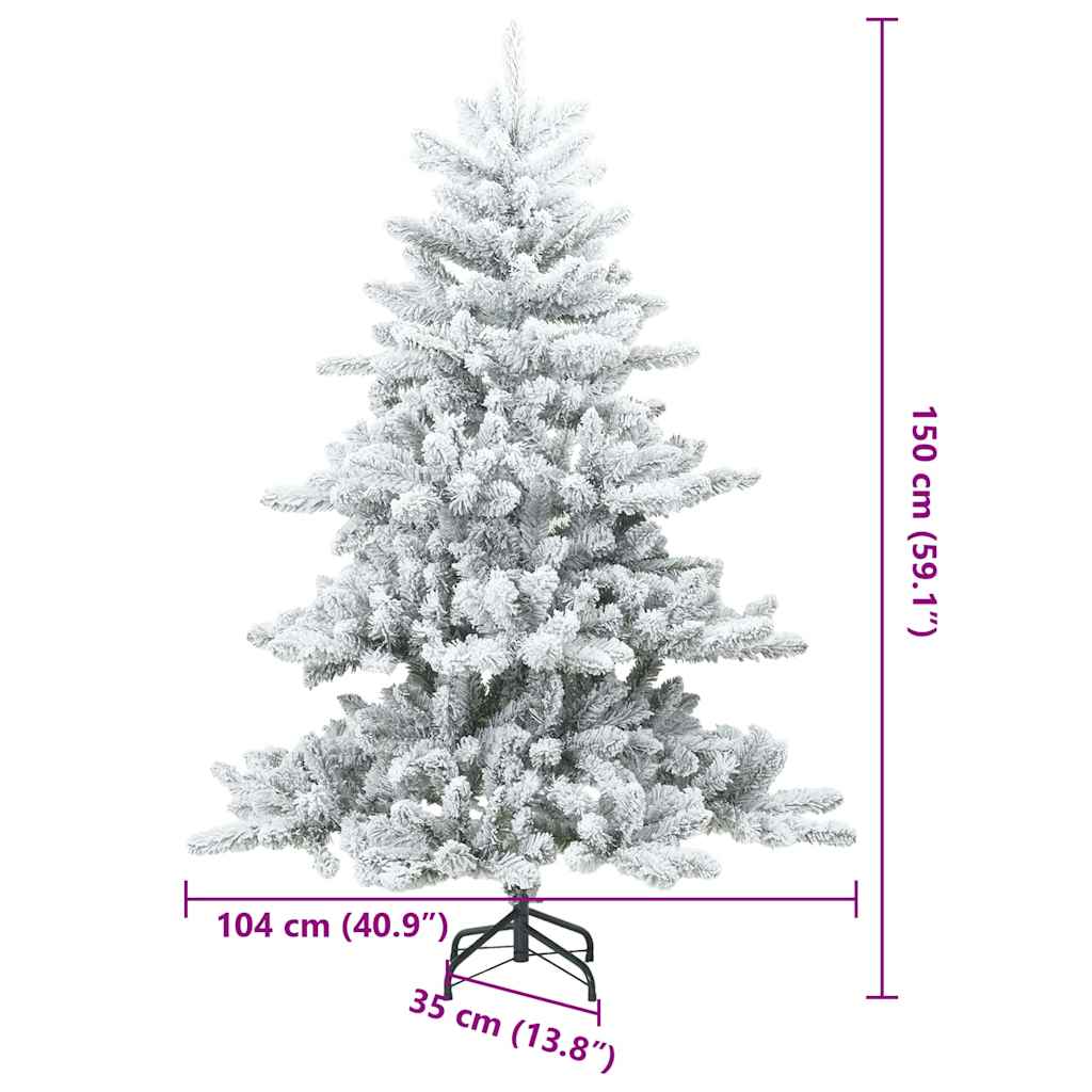 Albero di Natale Artificiale Snodato Foderato di Neve Bianco | homemem39