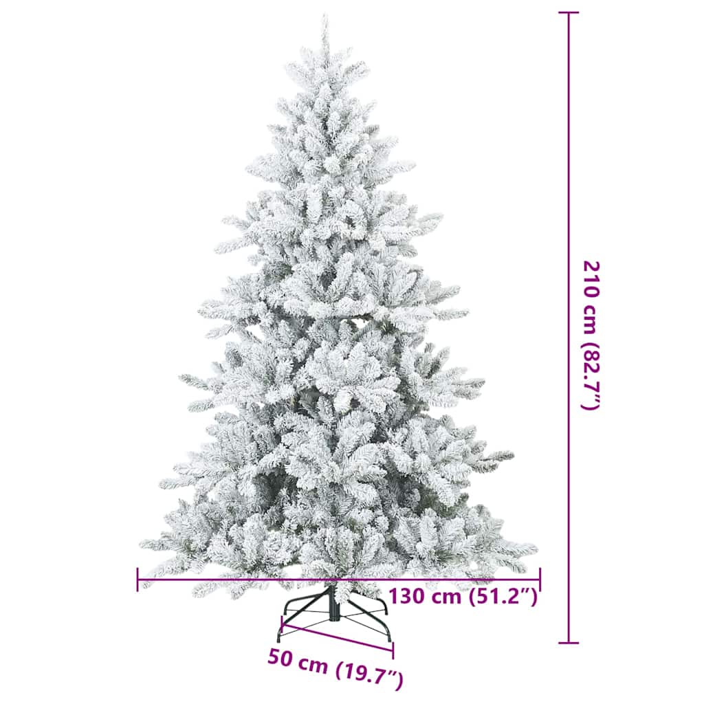 Albero di Natale Artificiale Snodato Foderato di Neve Bianco