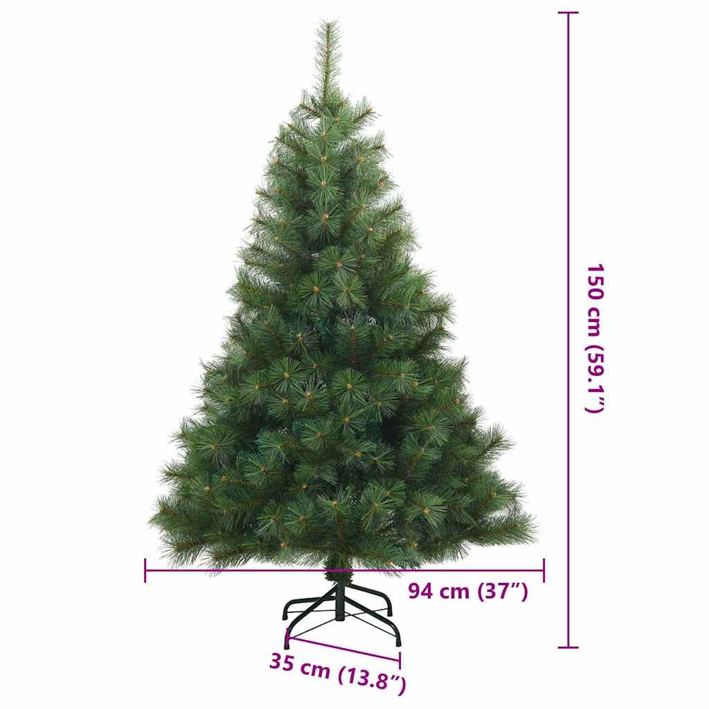 Albero di Natale Artificiale con Rami Pieghevoli Verde 150 cm