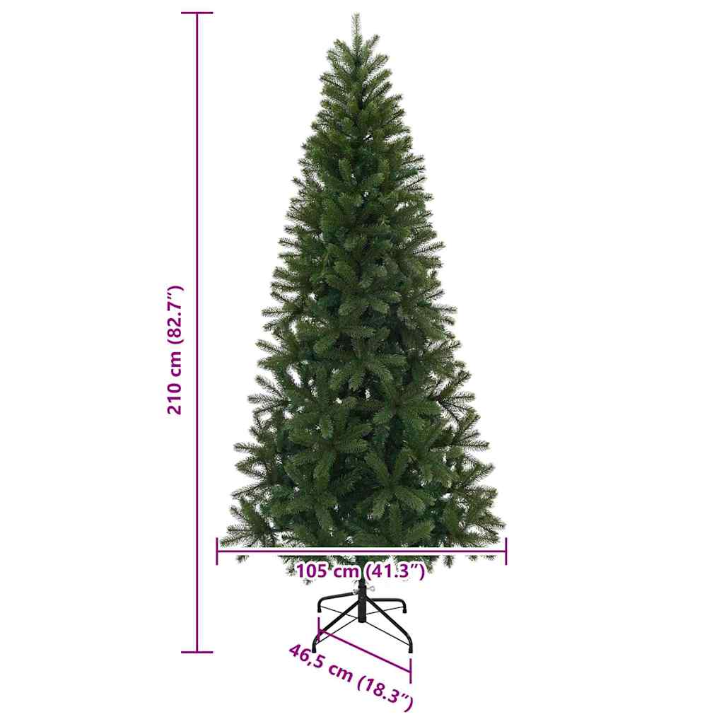 Albero di Natale artificiale Verde 210 cm PVC, PE e acciaio