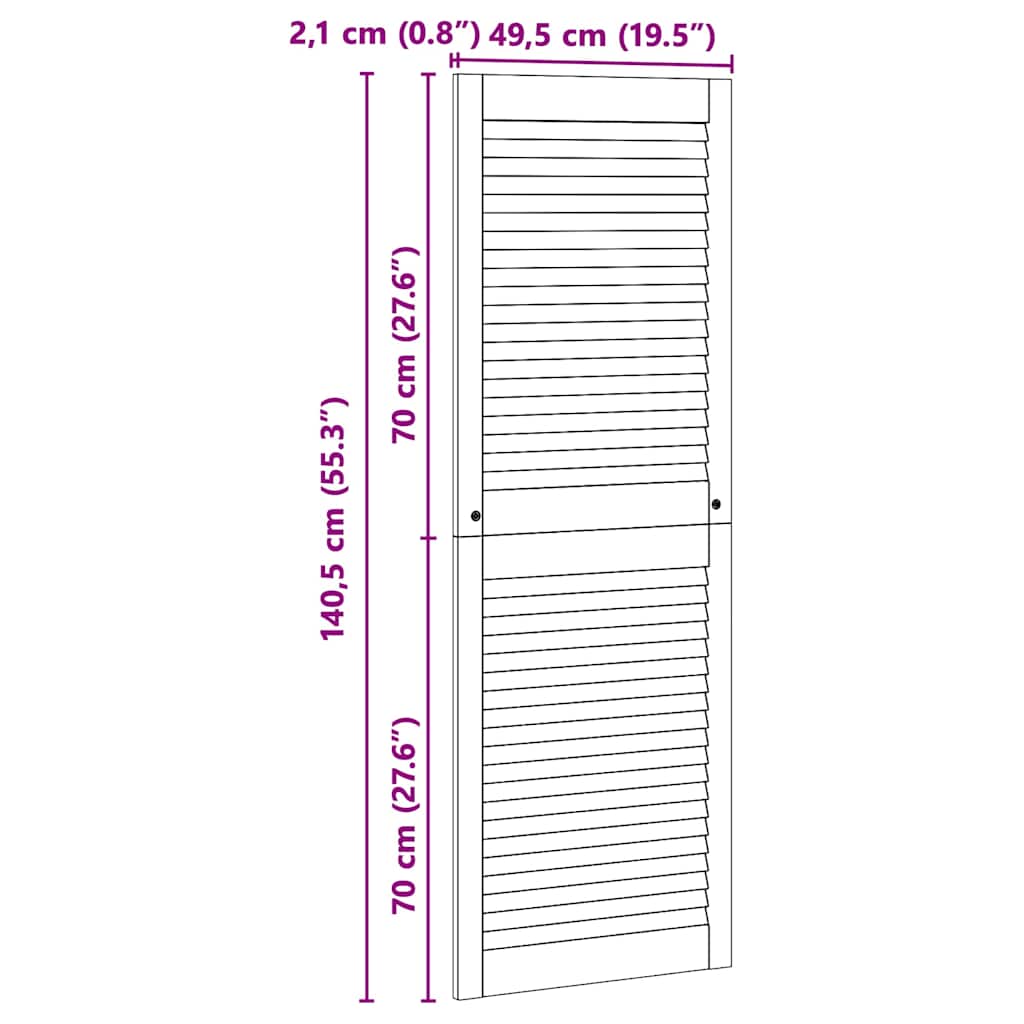 Porta per Armadio Naturale 49,5 x 2,1 x 140,5 cm Pino massello