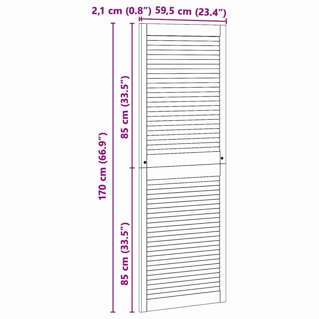 Porta per Armadio Naturale 170 x 2,1 x 59,5 cm Pino massello