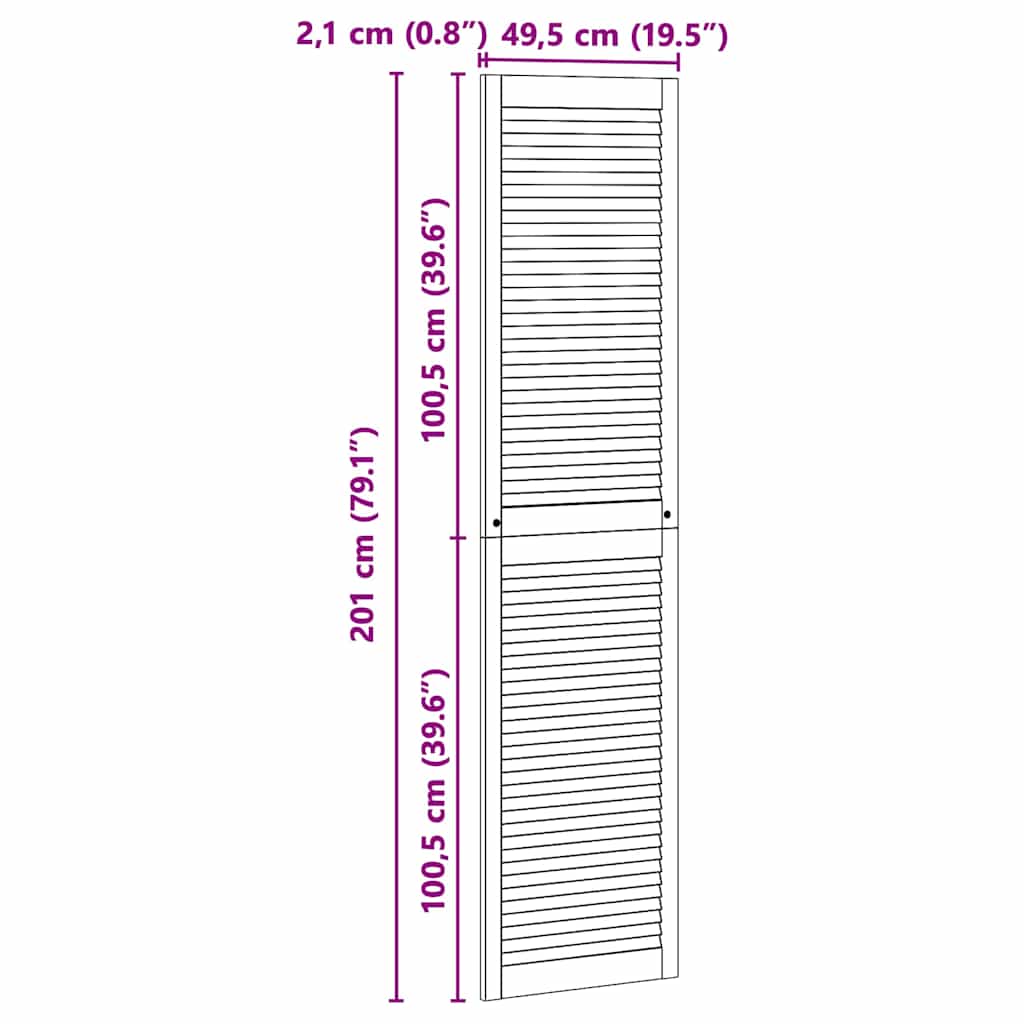 Porta per Armadio Naturale 201 x 2,1 x 49,5 cm Pino massello | homemem39
