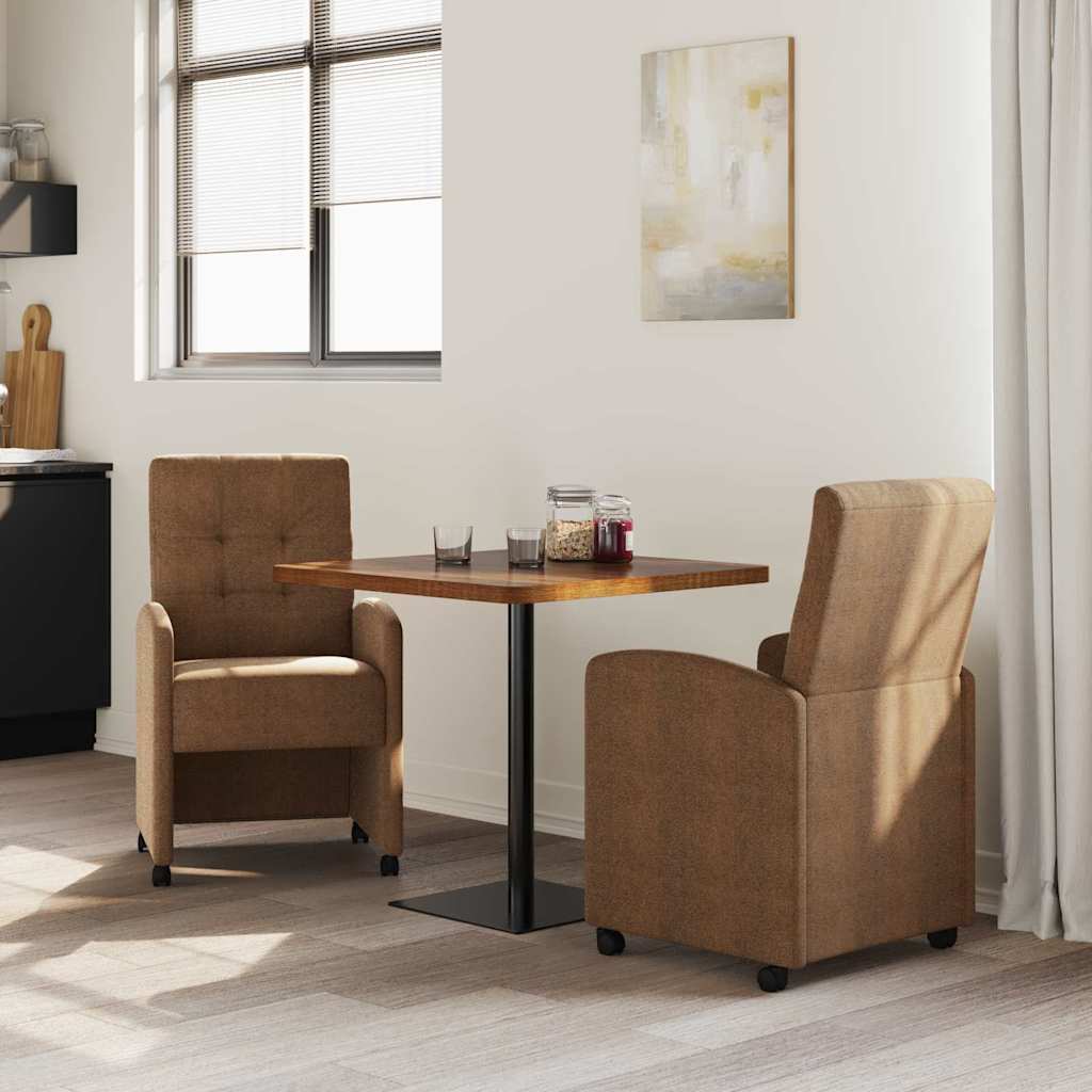 Sedie da Pranzo con Ruote 2 pz Pelle scamosciata sintetica - homemem39