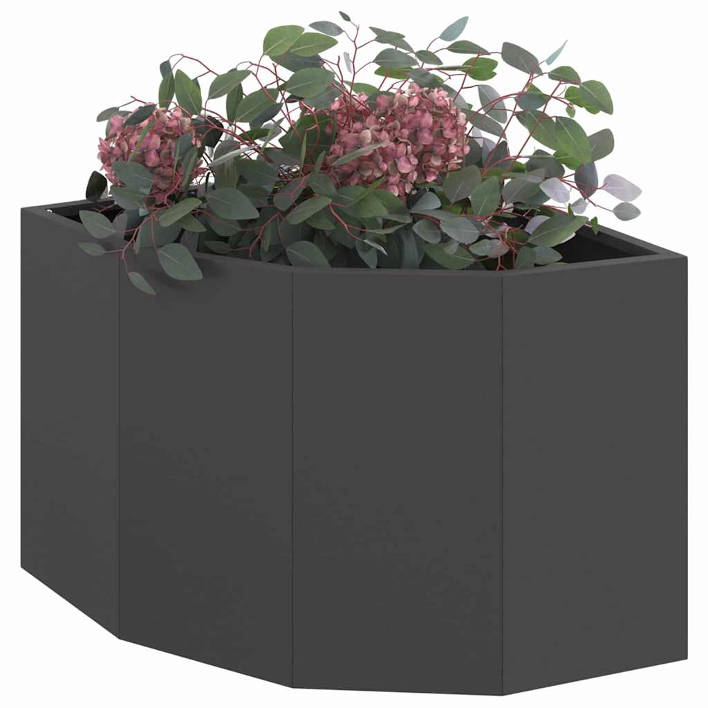 Vaso d'angolo Nero 45 x 45 x 35 cm Acciaio | homemem39