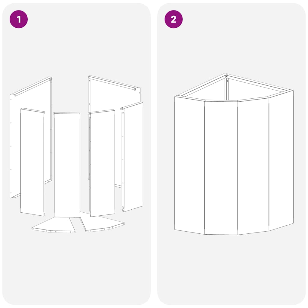 Vaso d'angolo Argento 30 x 30 x 50 cm Acciaio zincato
