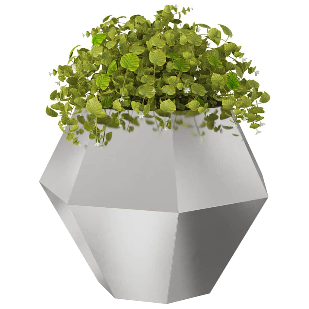 Fioriera 2 pz Argento 100 x 100 x 80 cm Acciaio Inox | homemem39