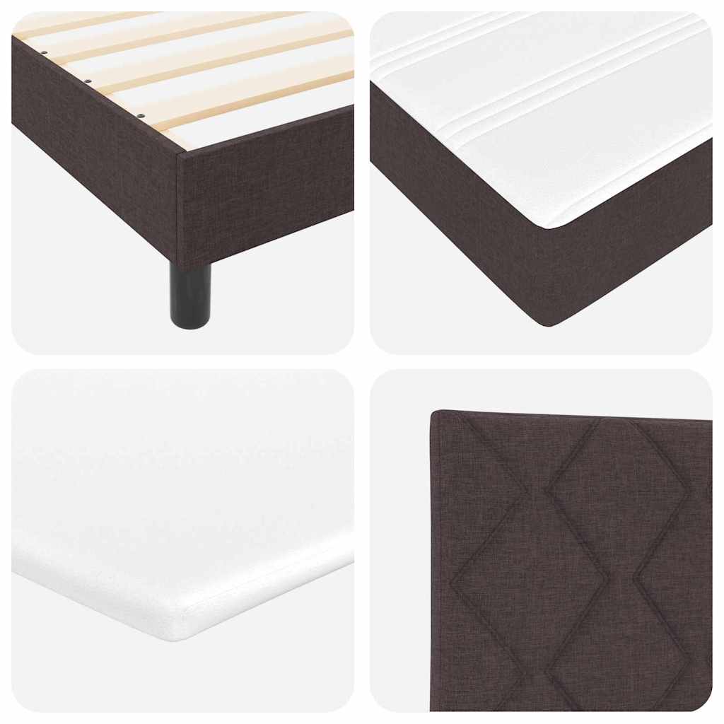 Letto a molle con cuscino Marrone Scuro 200 x 80 cm Tessuto | homemem39