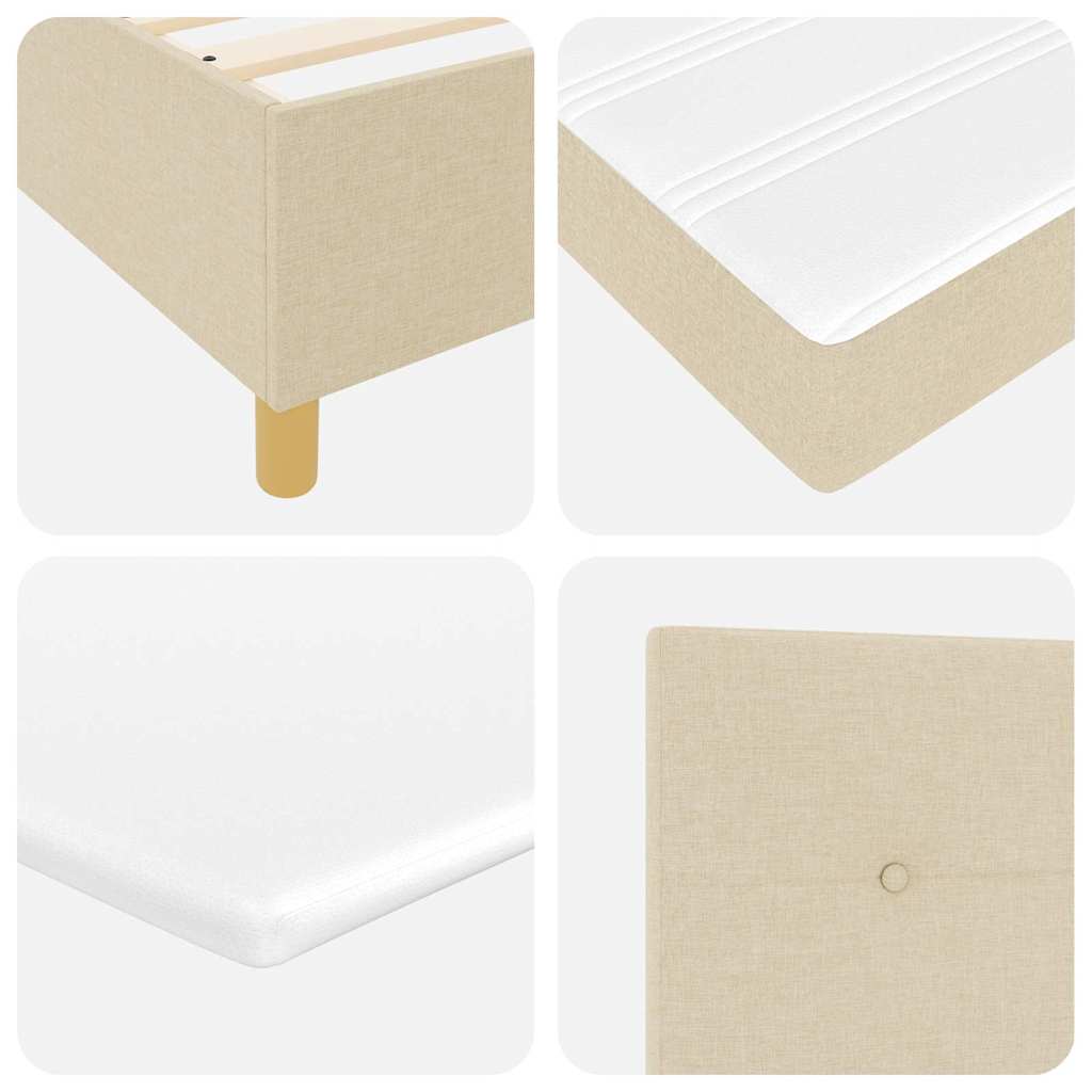 Letto a molle con testiera Crema 100 x 200 cm Tessuto | homemem39