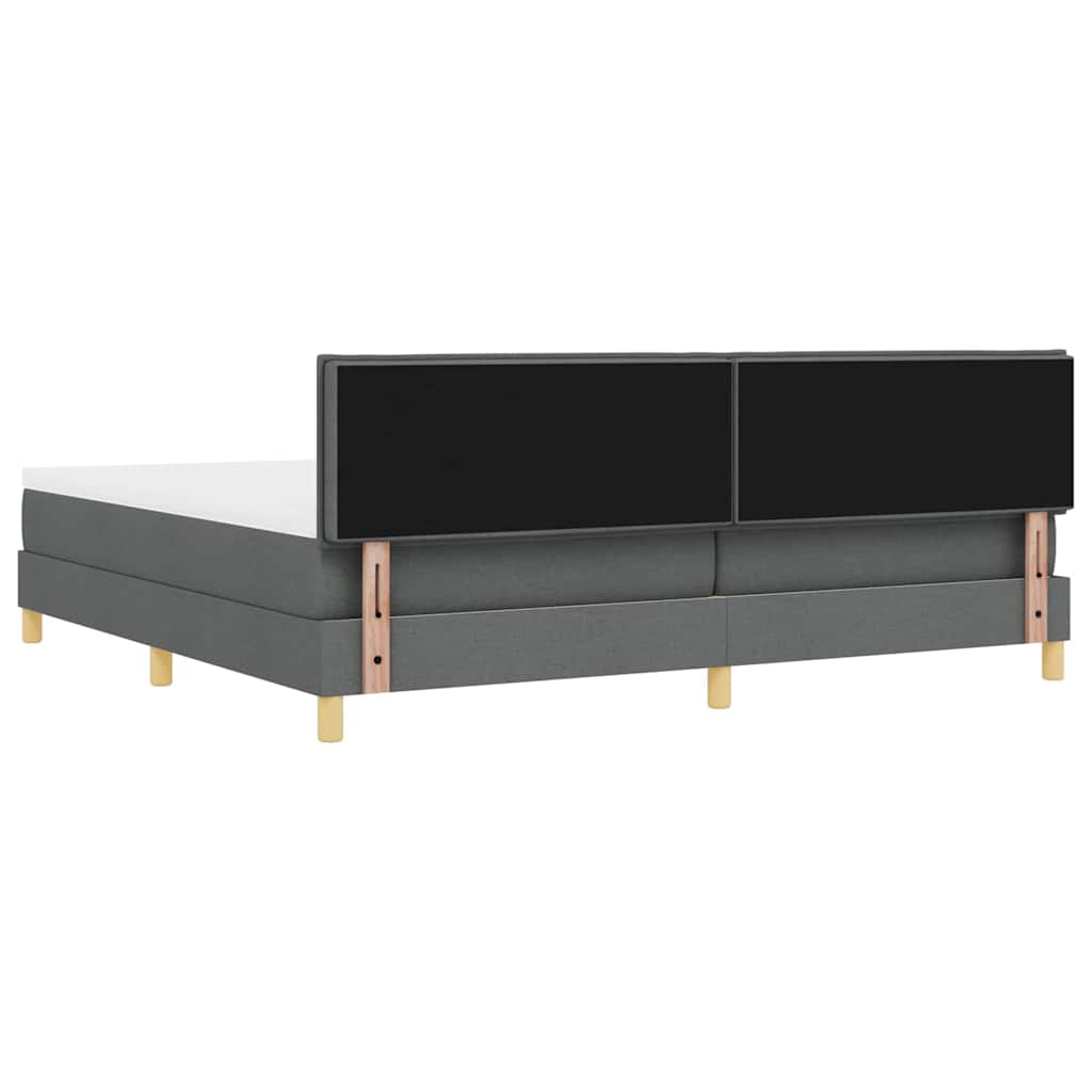 Letto a Sorgente LED Grigio scuro 200 x 200 cm Tessuto | homemem39