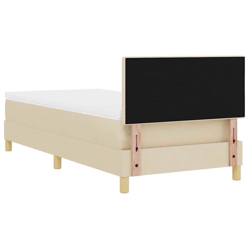 Letto a Sorgente LED con strisce LED Crema 90 x 200 cm Tessuto | homemem39