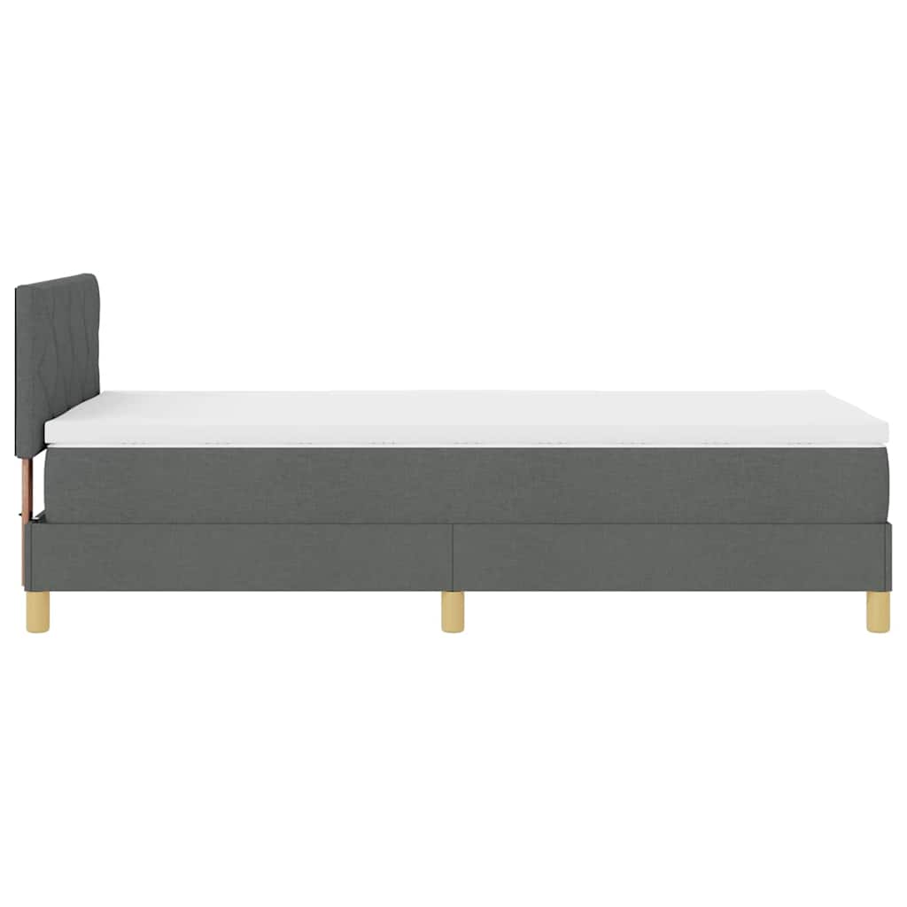 Letto a Sorgente LED Grigio scuro 90 x 190 cm Tessuto