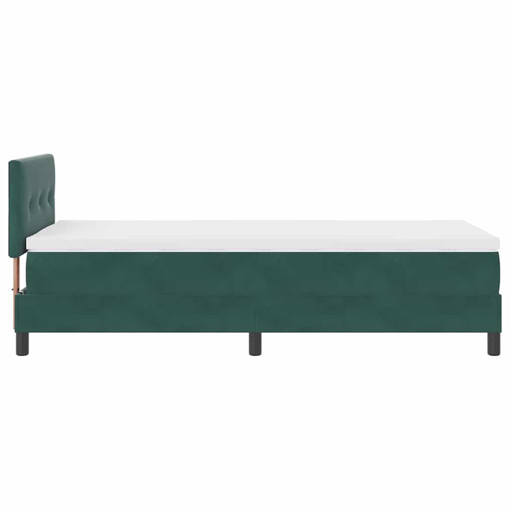 Letto a Sorgente LED Verde Scuro 100 x 200 cm Velluto