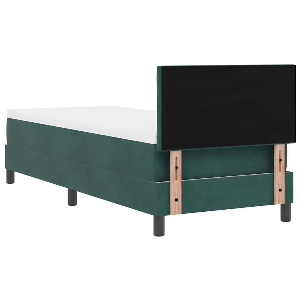 Letto a Sorgente LED Verde Scuro 80 x 200 cm Velluto | homemem39