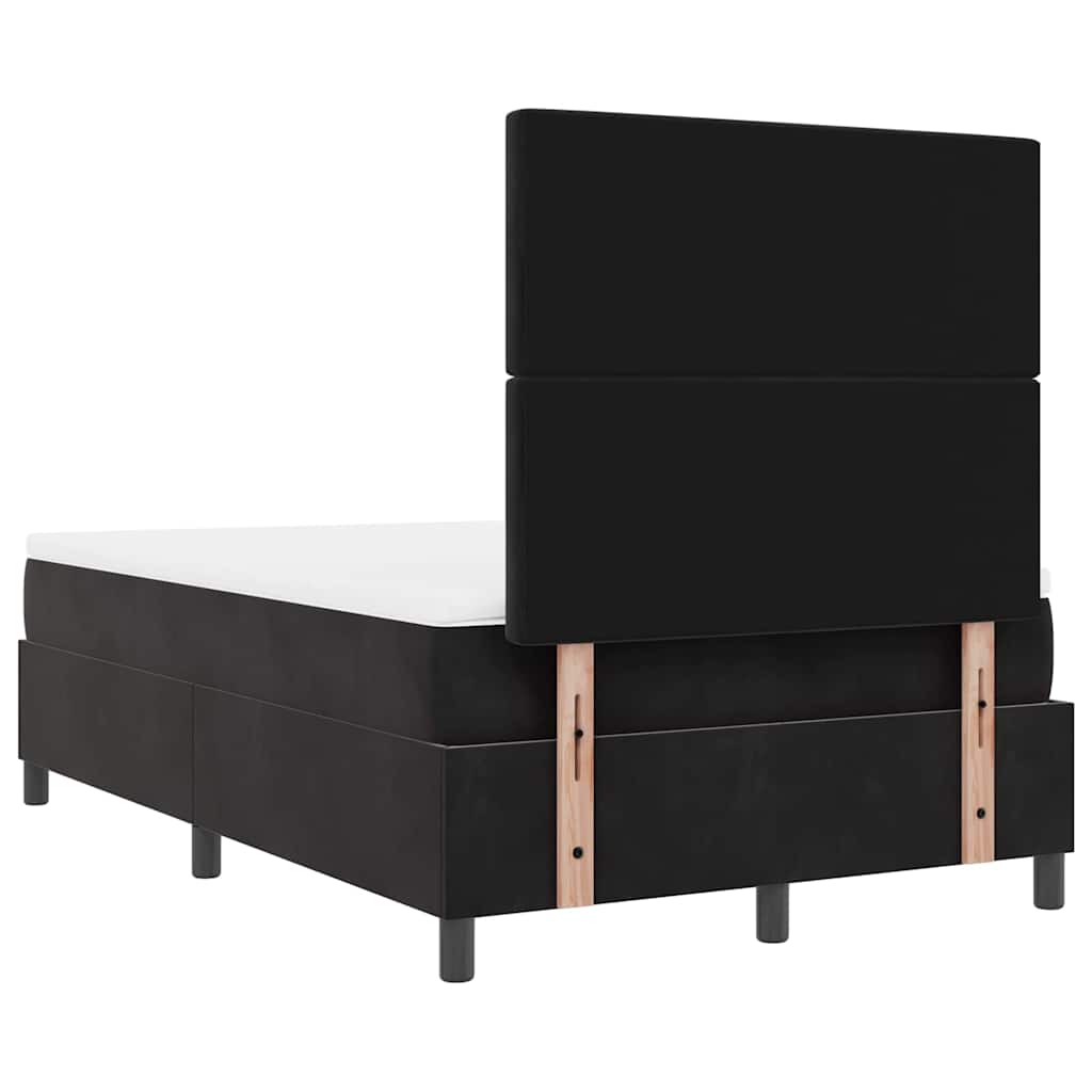 Letto a Sorgente LED con materasso Nero 120 x 200 cm Velluto | homemem39