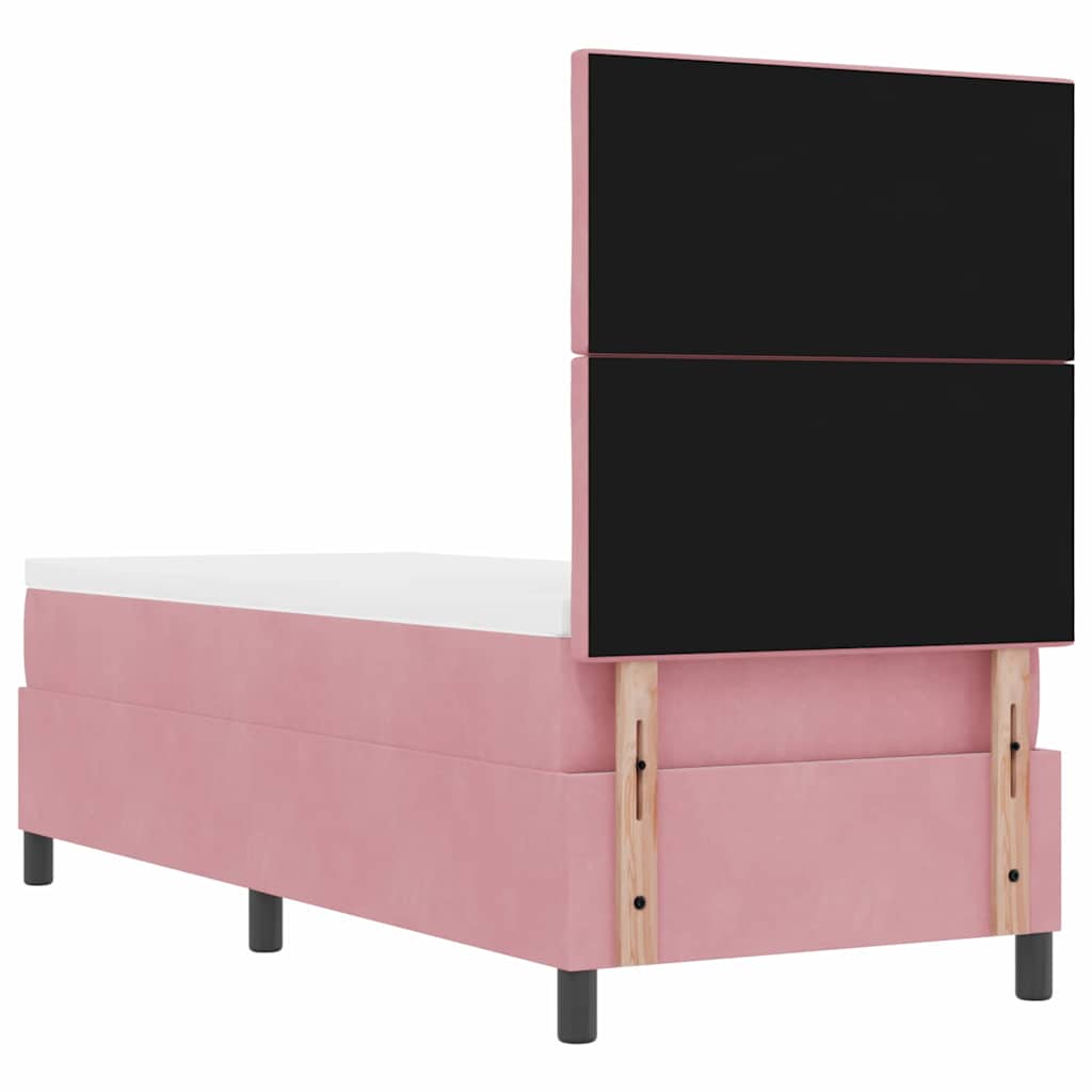 Letto a Sorgente LED con testiera Rosa 80 x 200 cm Velluto | homemem39