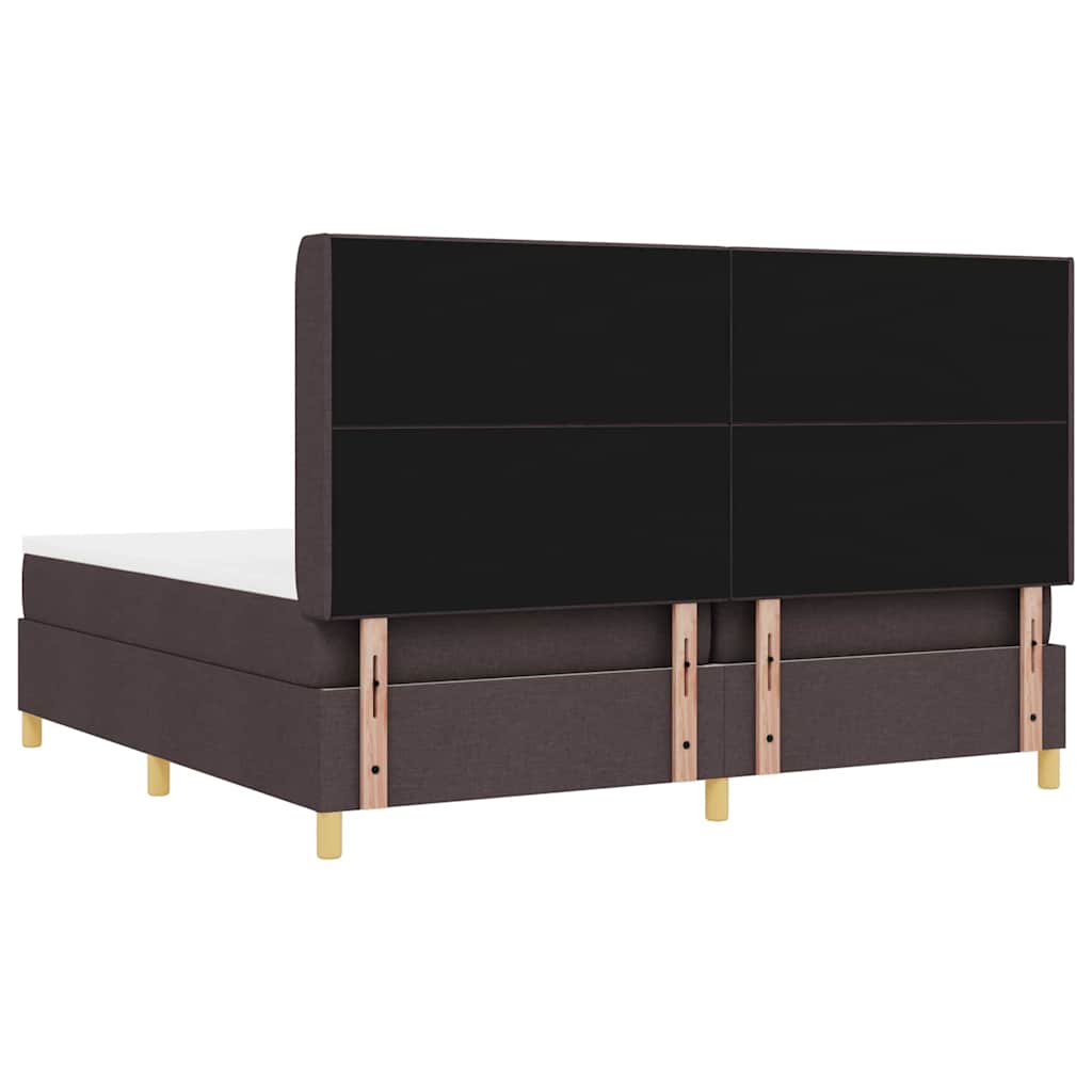 Letto a molle con strisce LED Marrone 200 x 200 cm Tessuto | homemem39