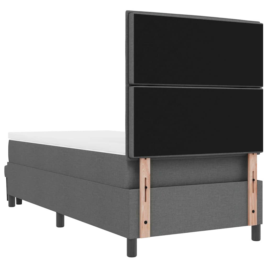 Letto a molle con cuscino Grigio scuro 90 x 200 cm Tessuto | homemem39