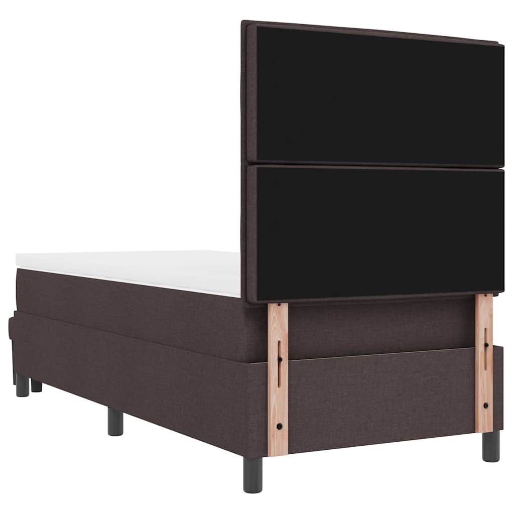 Letto a molle con testiera Marrone Scuro 90 x 200 cm Tessuto | homemem39