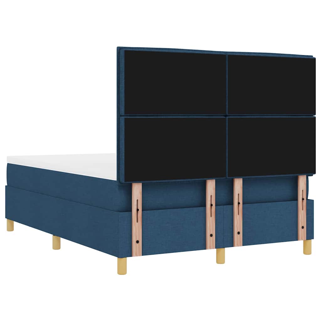 Letto a molle con testiera Blu 190 x 140 cm Tessuto | homemem39