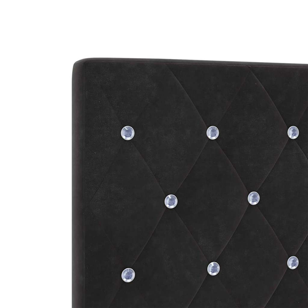 Letto a molle con testiera Nero 140 x 200 cm Velluto | homemem39
