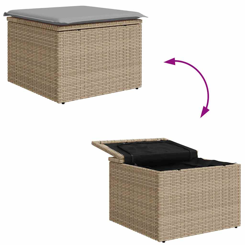 Set di divani 4 pcs Beige e Grigio Chiaro polyrattan
