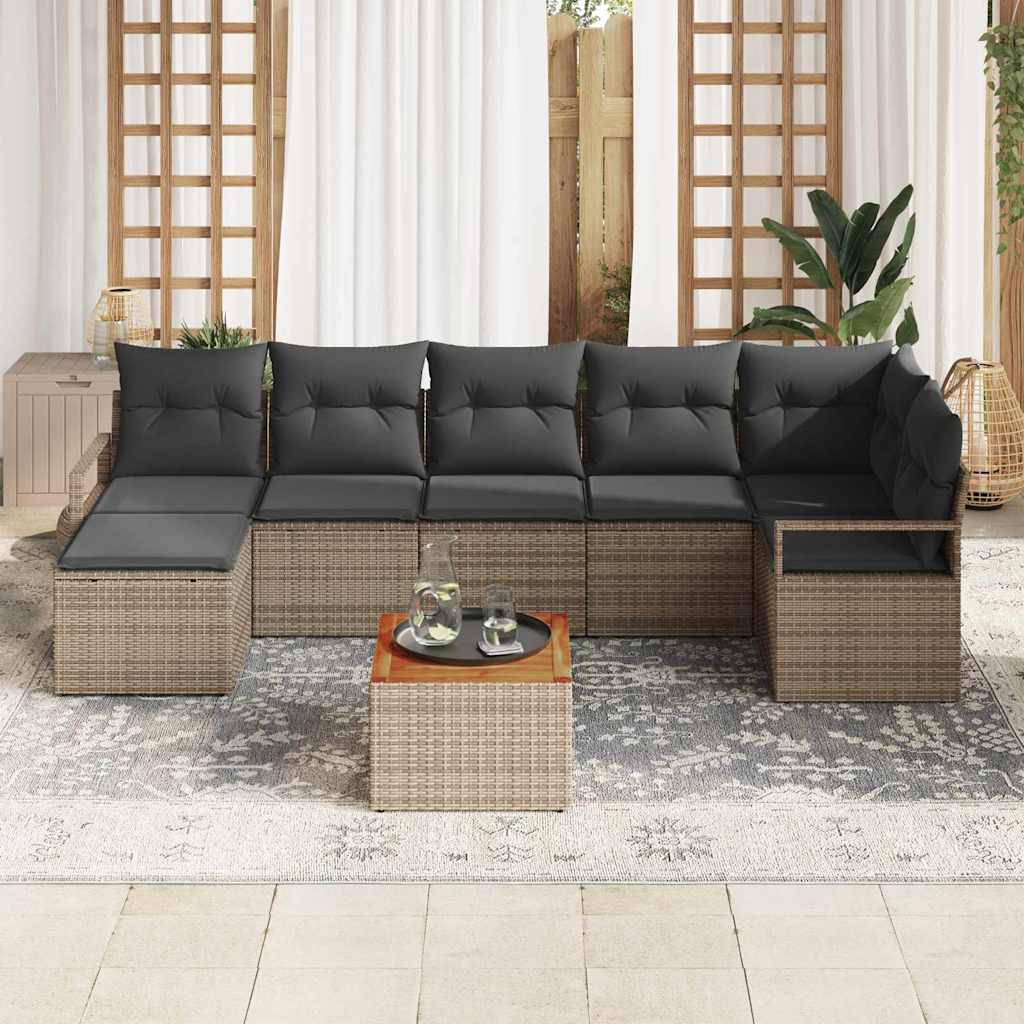 Set Divano da Giardino 9 pcs Grigio polyrattan | homemem39