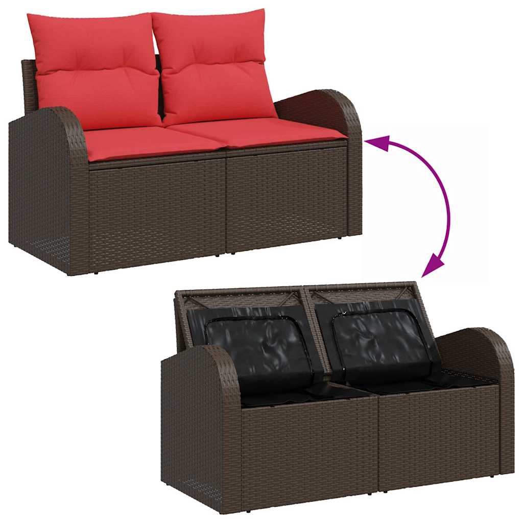 Set Divano da Giardino 6 pz Marrone Rattan in Polipropilene | homemem39