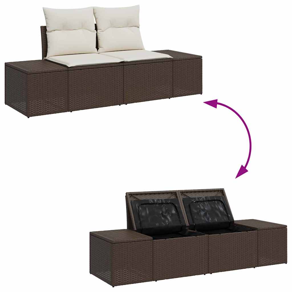 Set Divano da Giardino 6 pz Marrone e Crema | homemem39