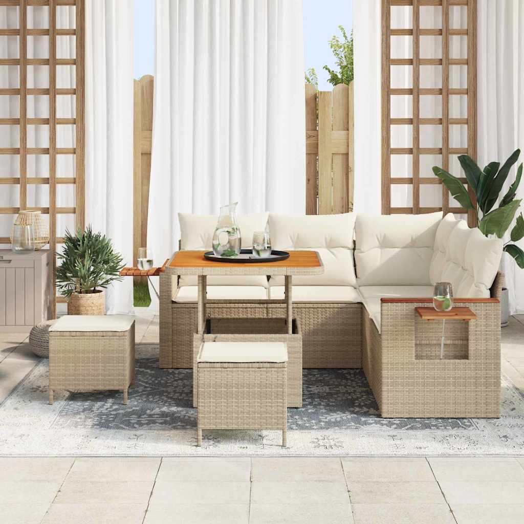 Set Divano da Giardino 9 pz 8-Numero di posti