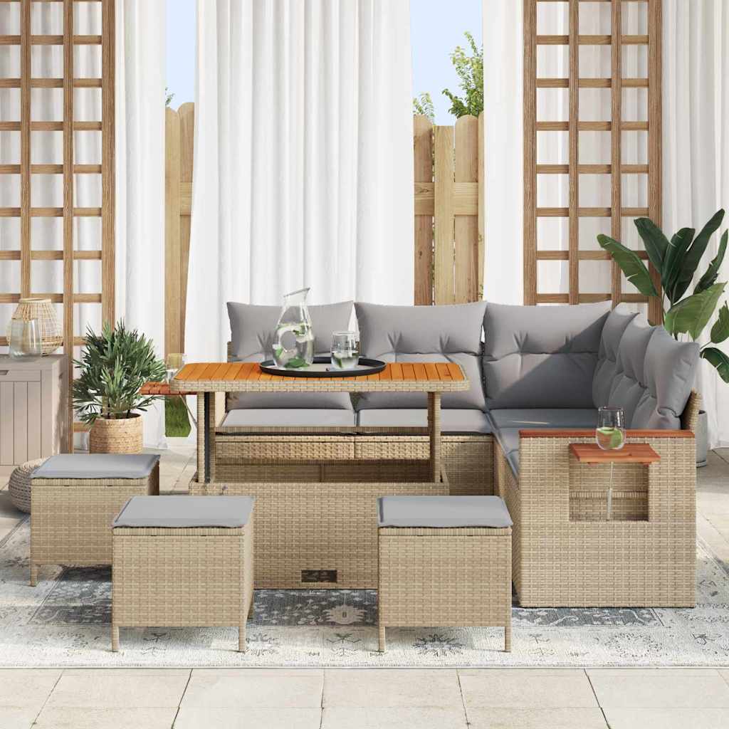 Set Divano da Giardino 10 pz 9-Numero di posti - homemem39