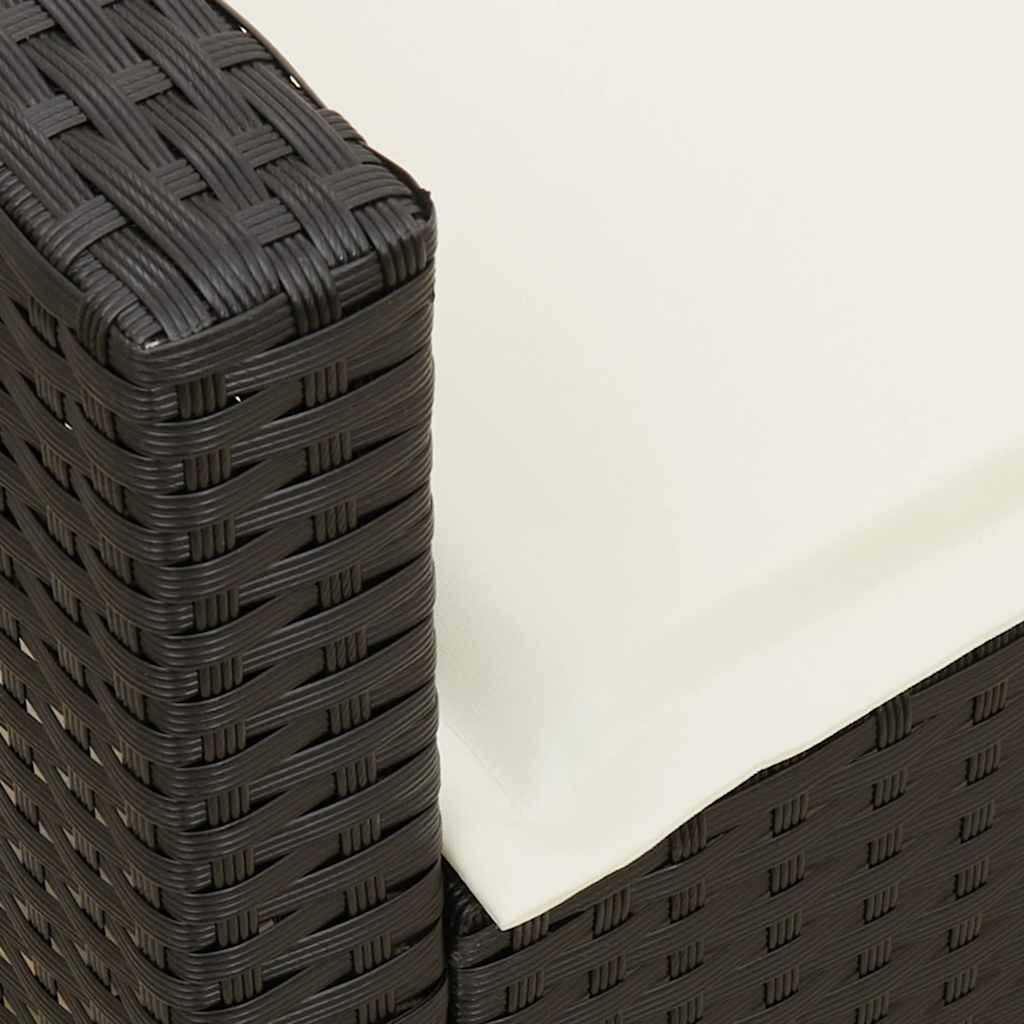 Set Divani da Giardino 4 pz con Cuscini Nero in Polyrattan | homemem39
