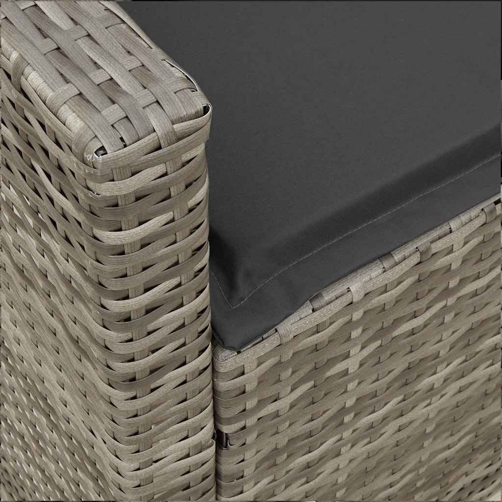 Set Divani da Giardino 4 pz con Cuscini in Polyrattan Grigio | homemem39