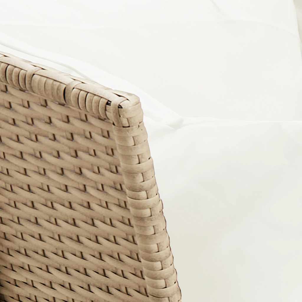 Set Divano da Giardino 3 pz con Cuscini Beige in Polyrattan | homemem39