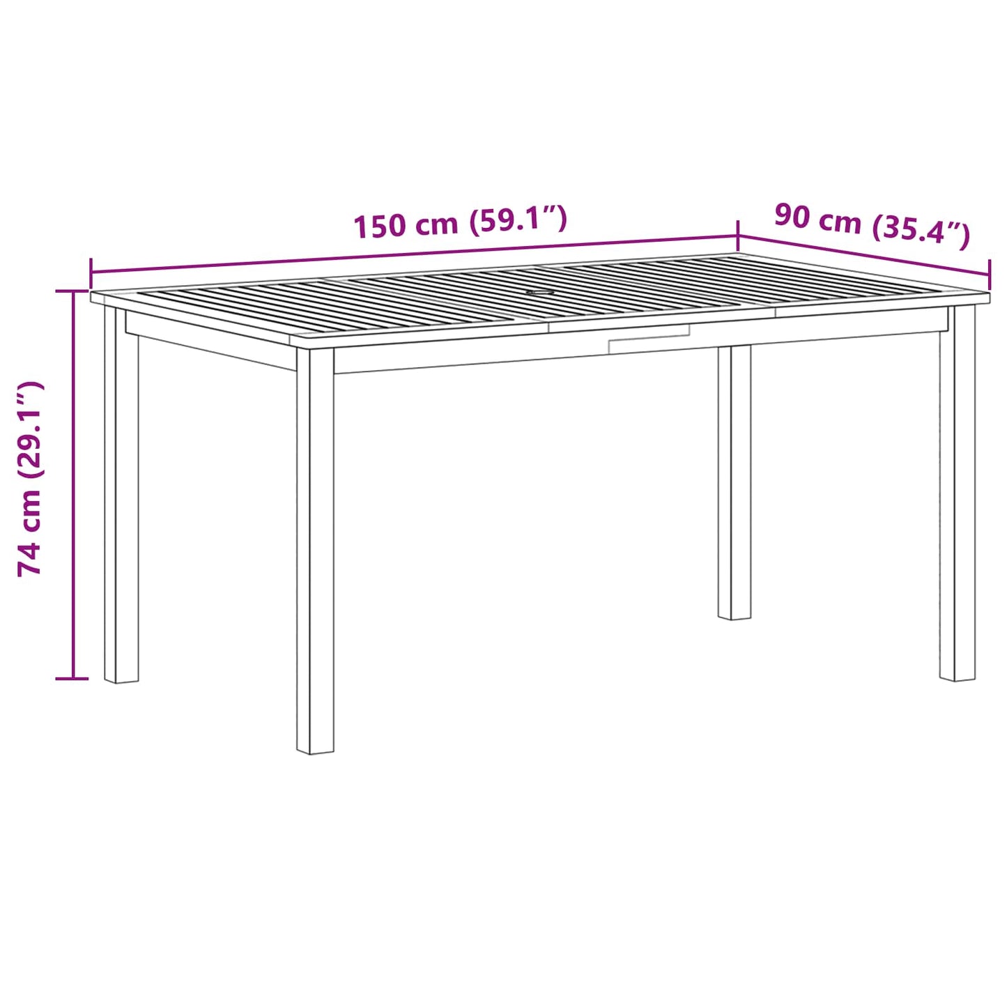 Set da Pranzo per Giardino 7 pcs Grigio