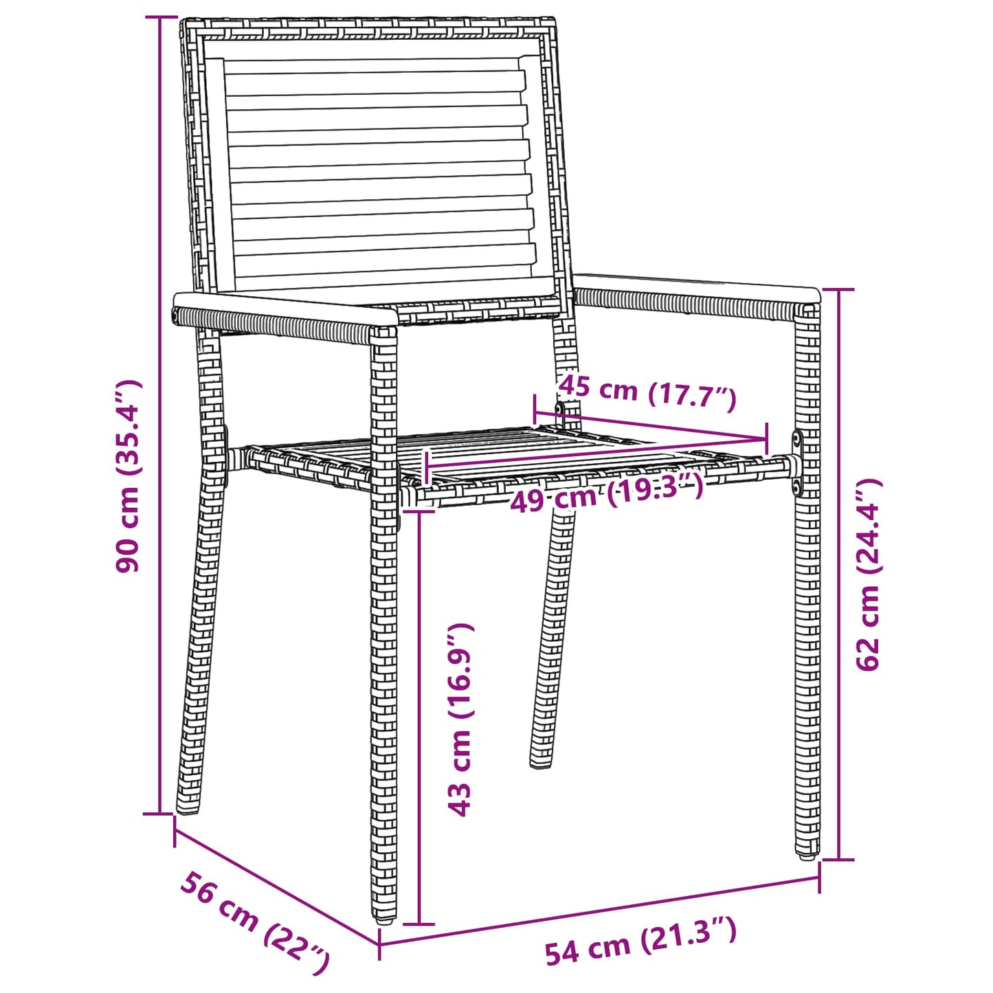Set da Pranzo per Giardino 5 pz Nero Legno di Acacia Massello | homemem39