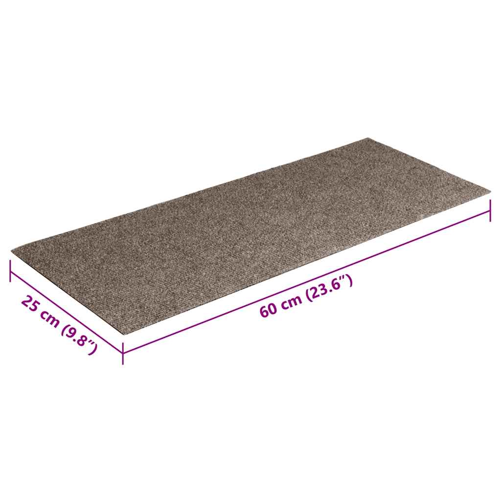 Tappetini per scale autoadesivi 30 pz 60x25 cm beige rettangolari | homemem39
