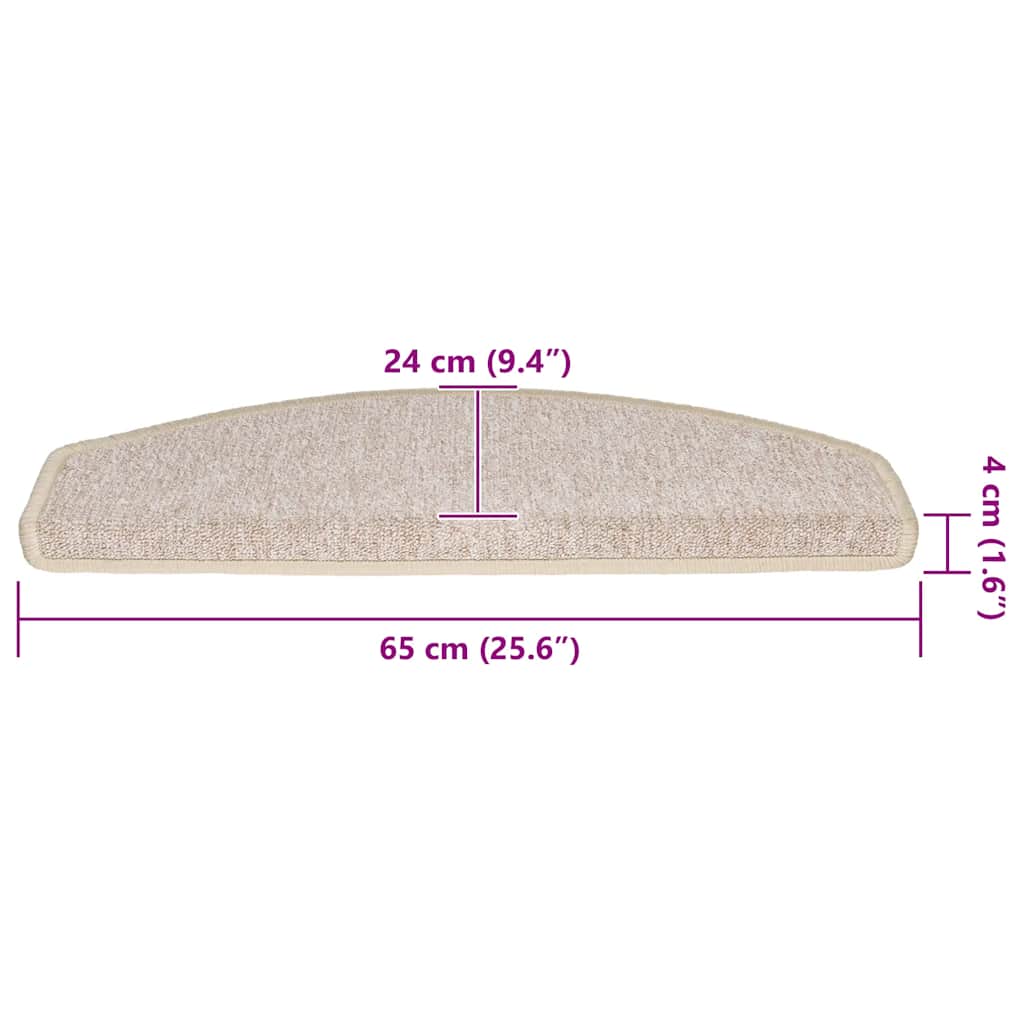 Tappetini per scale 20 pz 65x24x4 cm tortora semicircolari grandi | homemem39