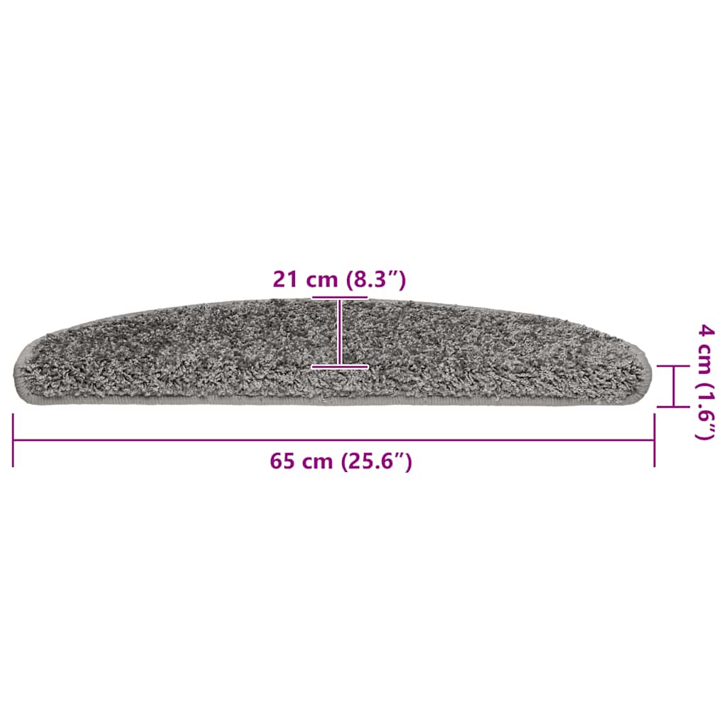 Tappetini per scale 20 pz 65x21x4 cm Grigio Semicircolari Grandi | homemem39