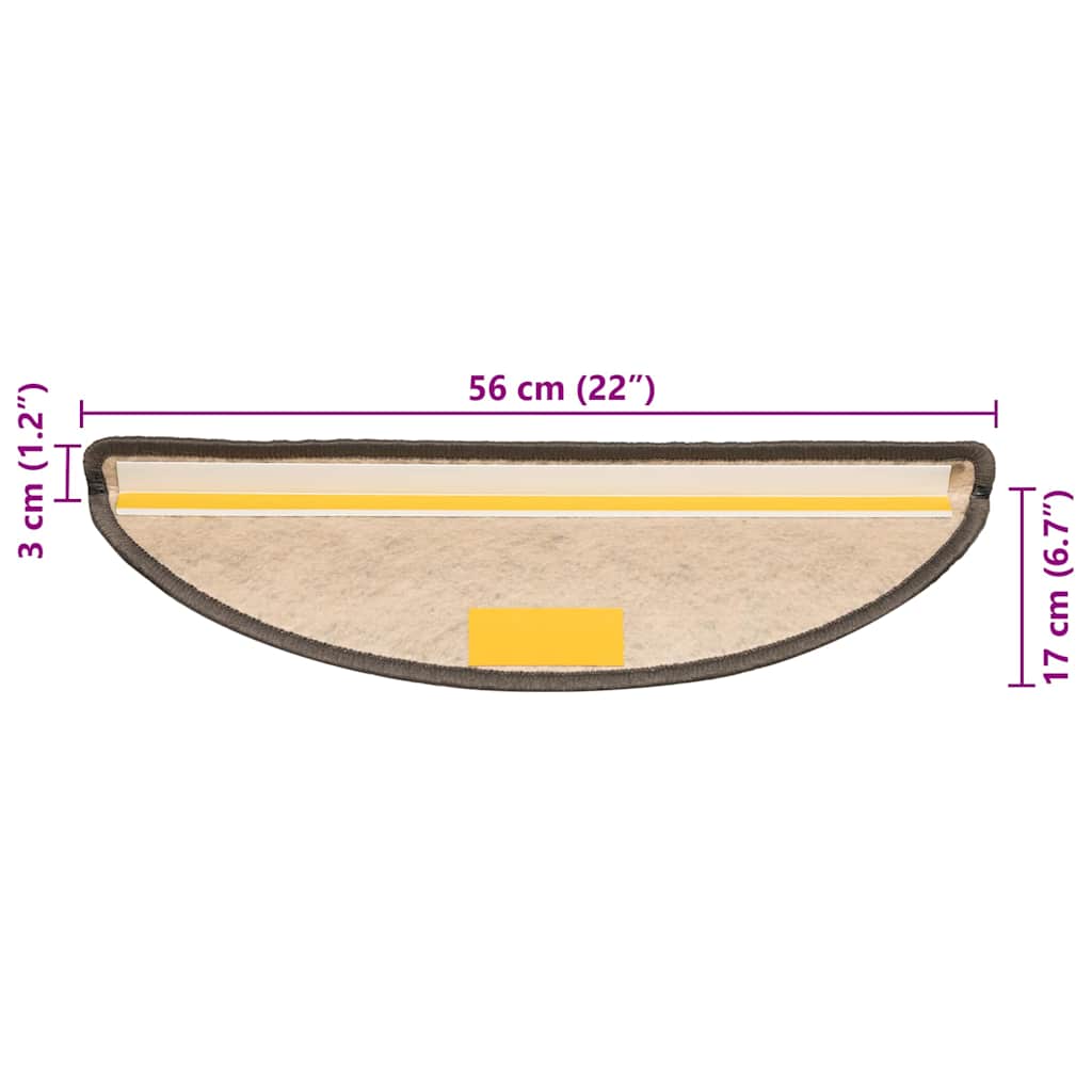 Tappeti Adesivi per Scale Sisal 30pz 56x17x3 cm Beige Marrone