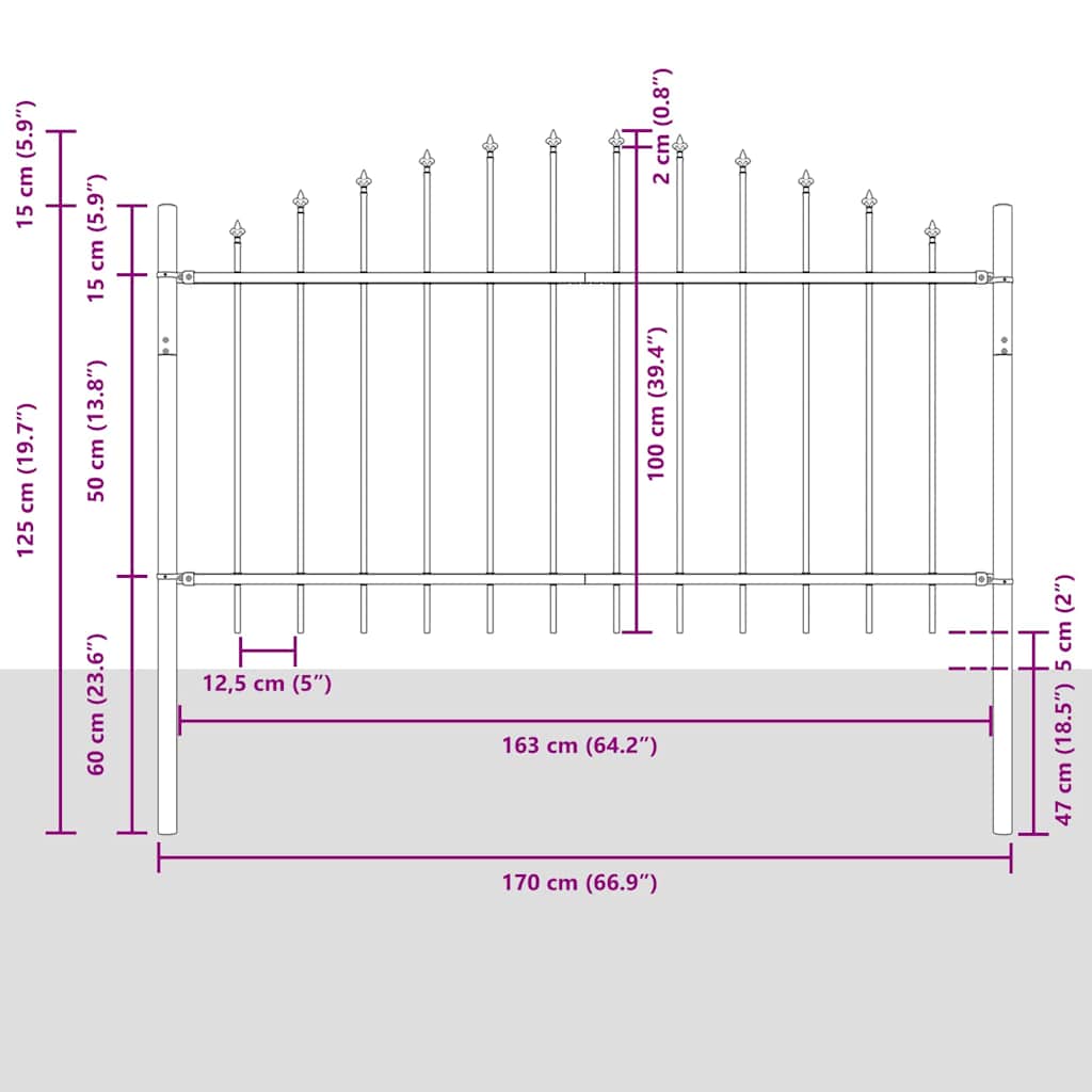 Recinzione per Giardino 4 pcs Bianco 170 x 140 cm