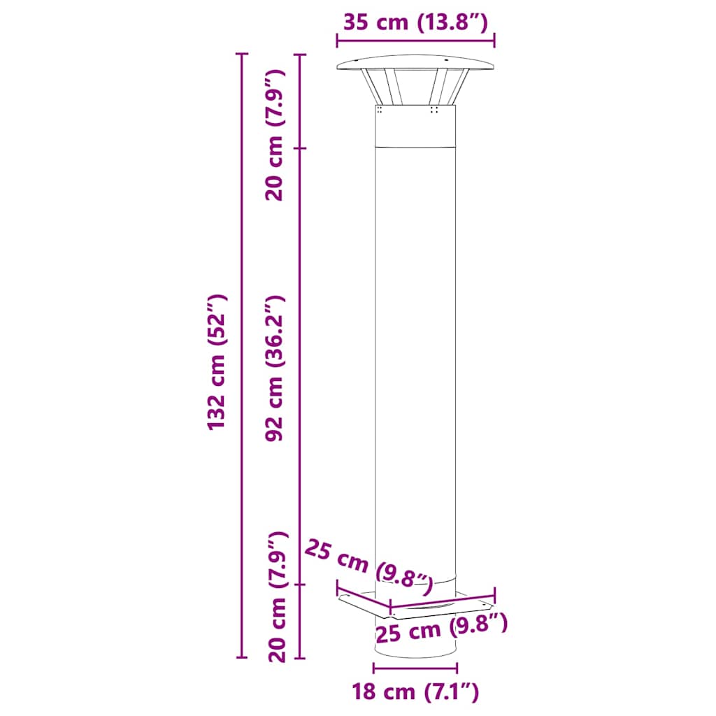 Estensione Camino Argento 35 x 35 x 132 cm Acciaio inossidabile | homemem39