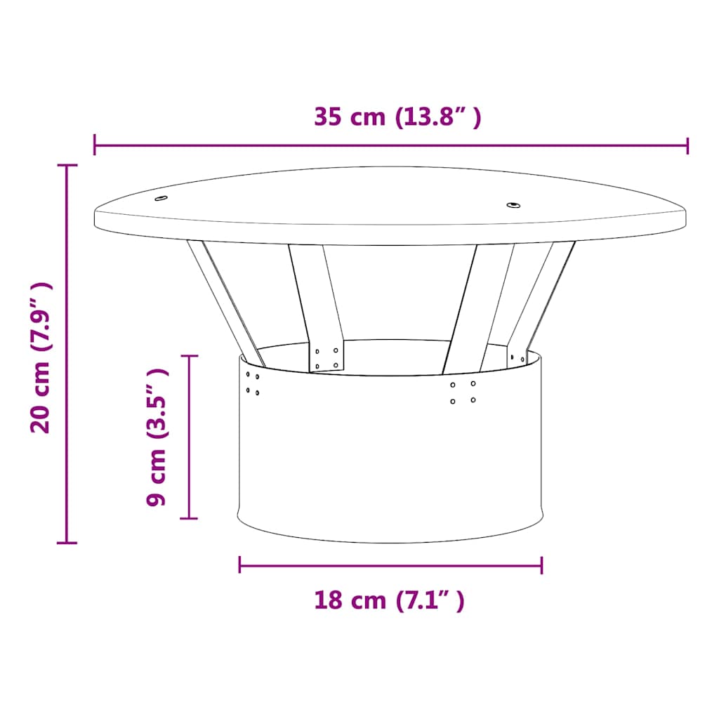 Copertura per Camino Argento 35 x 35 x 20 cm - homemem39