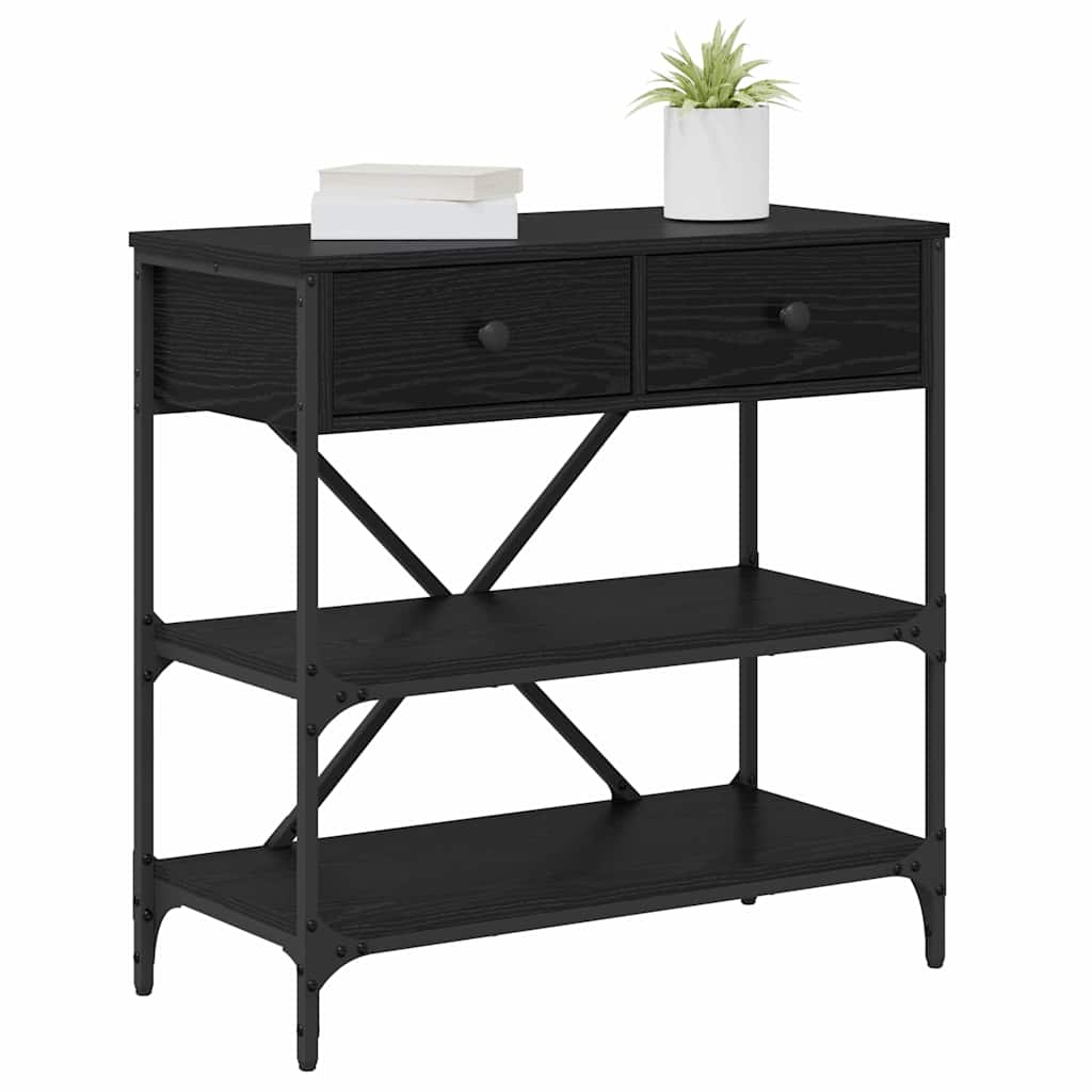 Tavolo consolle Rovere Nero 75 x 34,5 x 75 cm legno | homemem39
