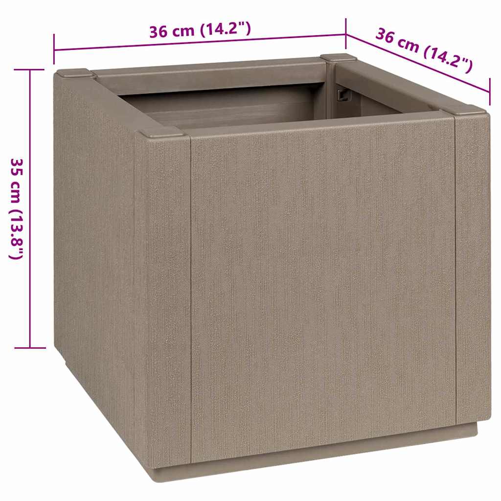 Scatola per Fiori da Giardino Marrone Chiaro 36 x 36 x 35 cm PP | homemem39
