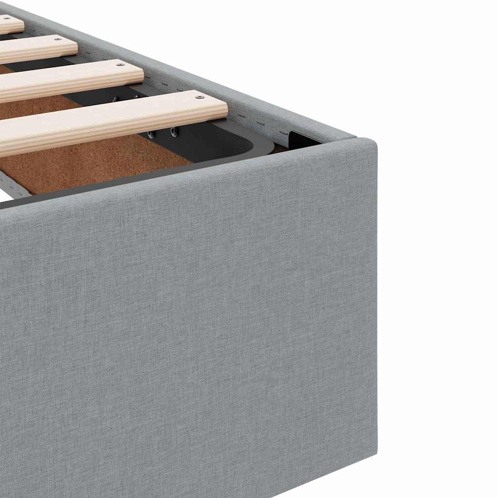 Letto con Contenitore Grigio chiaro 120 x 200 cm Tessuto