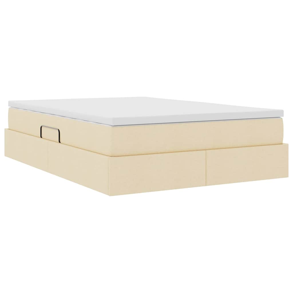 Letto con contenitore e materasso Crema 140 x 200 cm Poliestere | homemem39