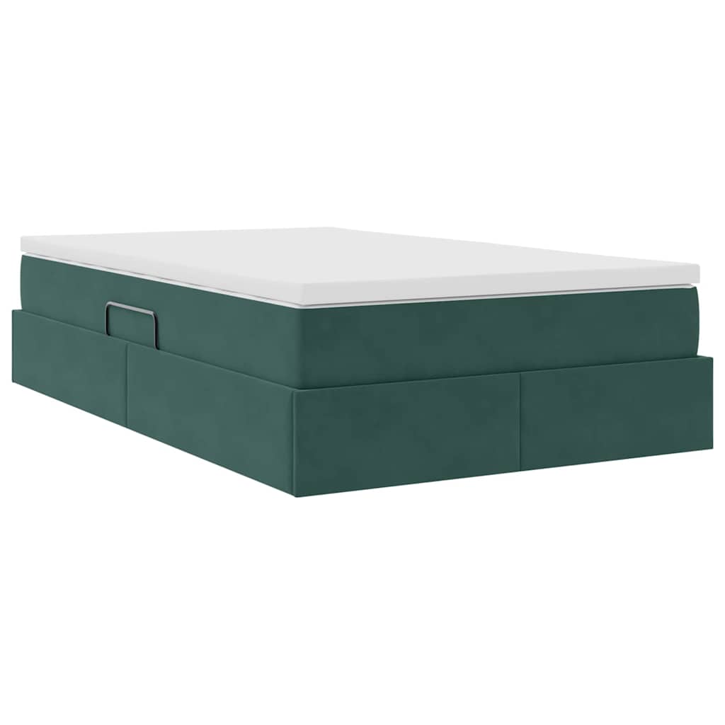 Letto con contenitore e materasso Verde Scuro 120 x 200 cm | homemem39