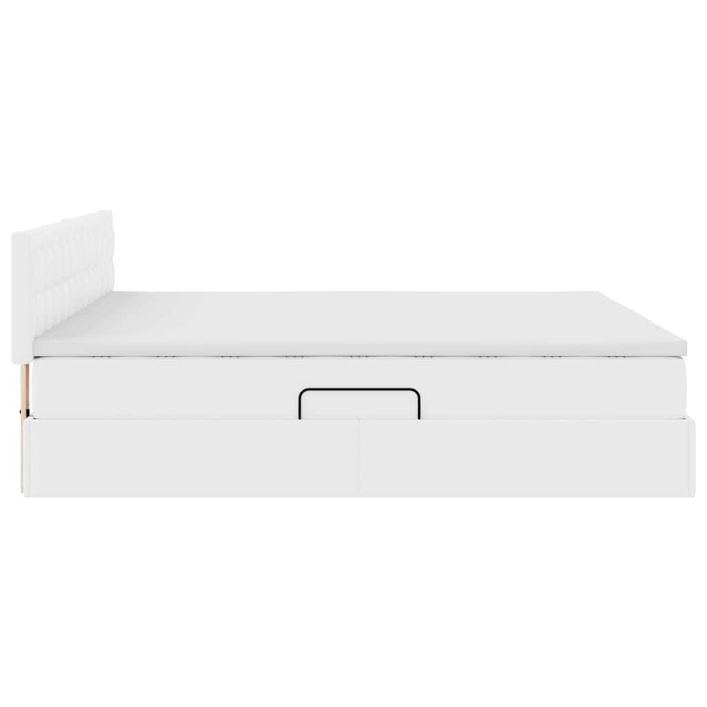 Letto con Contenitore Bianco Puro 180 x 200 cm Pelle Sintetica