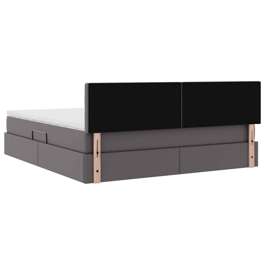 Letto con contenitore e materasso Grigio 180 x 200 cm